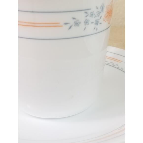 Corelle Teacup & Saucers Corning Apricot Grove Fine China USA x2 Vintage - Picture 5 of 15